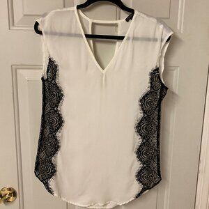 Dynamite XS White with Black Lace Top